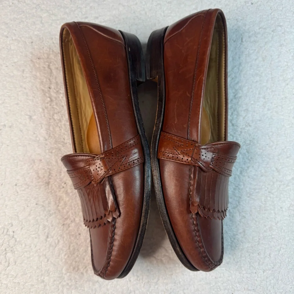 Allen‎ Edmonds Springvale Leather Brown Kiltie Slip On Loafer Shoe Men 11A  US